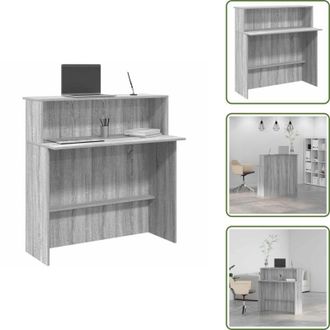 vidaXL The Living Store Banco Reception Grigio Sonoma 100x50x103,5 cm Legno Multistrato - Bancone reception