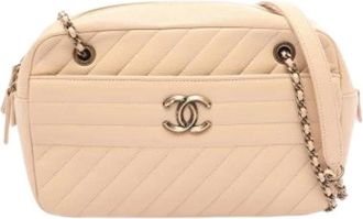 Chanel Pre-owned Vintage Schoudertas - Dames - Vintage Schoudertas - Beige - ONE Size - Leer - Vintage