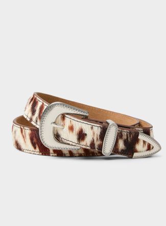 Le 31 Mens Hairy Western leather belt