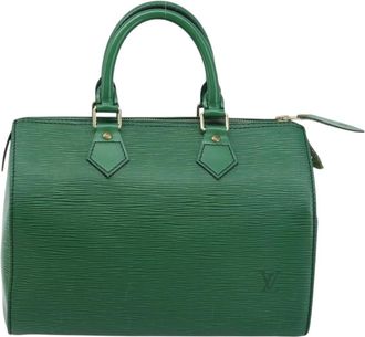 Louis Vuitton Speedy Handbag Epi Leather Green Leather Handbag (Pre-Owned)