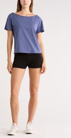 Abound Slashed Neck Relaxed Short Sleeve T-Shirt in Blue Indigo at Nordstrom Rack, Size X-Small