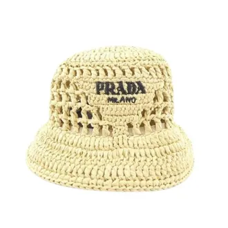 Prada Pre-owned Accessories, female, Beige, Size: ONE SIZE Pre-owned Fabric Hat