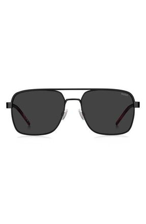 BOSS 57mm Square Sunglasses in Matte Black/Grey at Nordstrom
