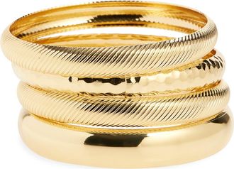 Natasha Set of 4 Bangle Bracelets in Gold at Nordstrom Rack