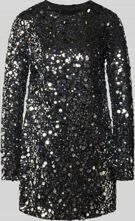 Only Fließendes Abendkleid mit Paillettenbesatz Modell ANIKA CATINA in Silber, Größe XL