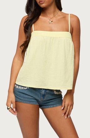 Edikted Sapphire Cotton Gauze Camisole in Yellow at Nordstrom, Size X-Small