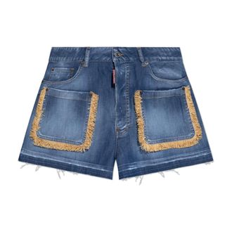 Dsquared2 Dames, Korte broeken, Blauw, Maat: XS Katoen