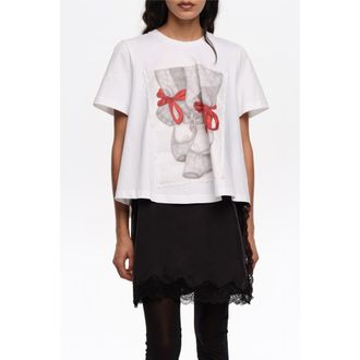 Bimba & Lola Ballerinas Logo A-Line T-Shirt in White at Nordstrom, Size X-Small Eu