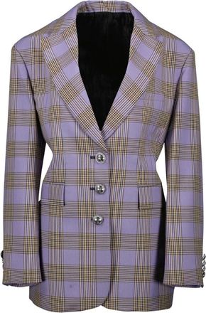 Paco Rabanne Geruite Oversized Blazer - Dames - Blazers - Veelkleurig - M - Wol - Jassen