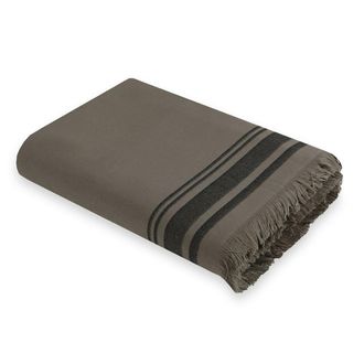 Febronie Futa toalla XXL algod&oacute;n verde liquen / negro 200x180