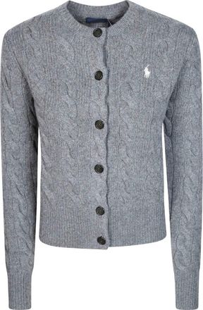 Polo Ralph Lauren Kabelgebreide Wol-Kasjmier Vest - Dames - Vesten - Grijs - L - Wol - Truien & Vesten