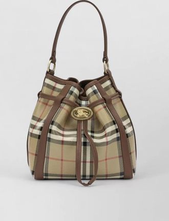 Burberry check small canvas bucket bag