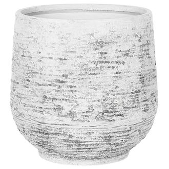 Beliani Maceta De Fibra De Arcilla Gris Claro 53 X 53 X 54 Cm Para Exterior Resistente A La Intemperie Dioni