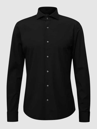 Joop Slim Fit Business-Hemd mit Sportmanschetten in Black, Größe 45