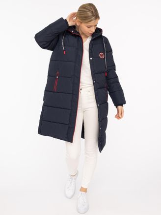 Zwillingsherz Steppmantel ZWILLINGSHERZ K&uuml;stentraum, Damen, Gr. XXL, blau (marine), Obermaterial: 100% Polyester, M&auml;ntel Steppmantel, martimen Details, mit Kapuze u