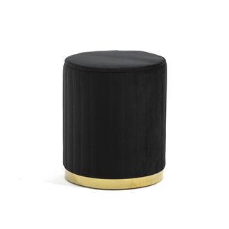 Siediti Fuori e Dentro Puff terciopelo acolchado base cromada negro/oro