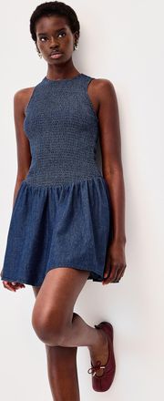 Twik Womens Smocked bust denim minidress