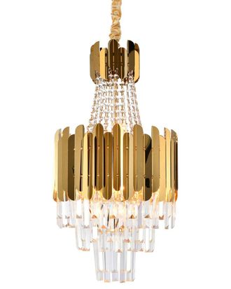 Bethel International 8-Light Stainless Steel Chandelier With Crystals