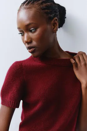 Maeve Mercer Cashmere Short Sleeve Sweater