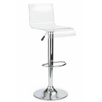 Netfurniture Snazzy Acrylic Adjustable Breakfast Bar Stool with Swivel Seat - Clear
