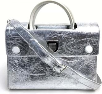 Dior Pre-owned Leather dior-bags - Dames - Vintage Handtas - Grijs - ONE Size - Leer - Vintage