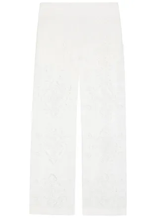 Borgo De Nor Borgo DE Nor Joshua Lace and Embroidered Trousers - White - 10 (UK10 / S)