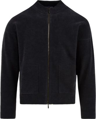 Drumohr Grijze wollen jas - Heren - Vesten met rits - Grijs - S - Wol - Hoodies & sweatvesten