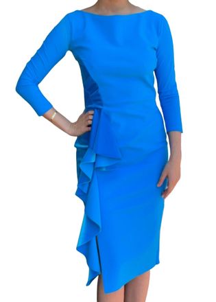 La Petite Robe Di Chiara Boni Femke Velvet Dress In Catalina Blue