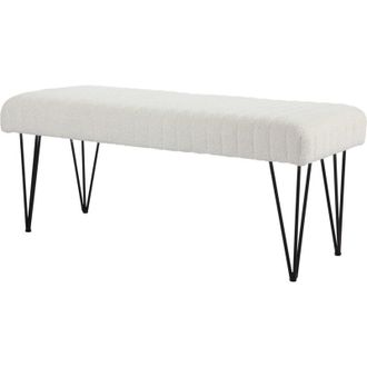 HOMCOM Panca Fondo letto Moderna con Gambe a Forcina Bianco Crema - Homcom