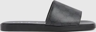 Gucci Mens Slide Sandal, Black, Fabric