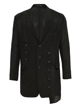 Yohji Yamamoto single-breasted asymmetrical jacket - men - Wool - 4 - Black