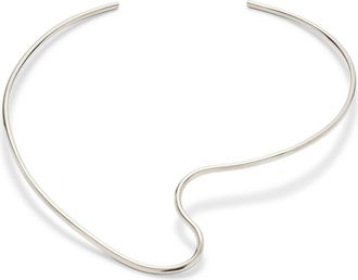 LADY GREY Cursive Collar Necklace in Silver at Nordstrom