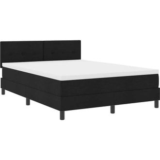 vidaXL Cama Box Spring Con Colch&oacute;n Con Colch&oacute;n Negro 140 X 190 Cm Tela Vidaxl