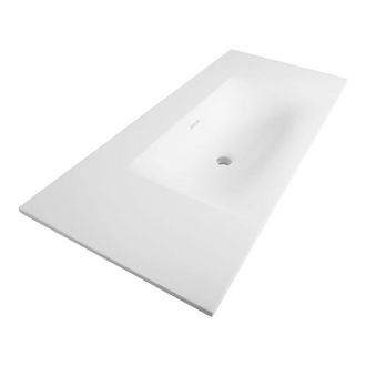 Marcel Breuer Glacier wastafel 100x46x2cm - 1 wasbak - 0 kraangaten- fine stone - mat wit