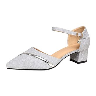 Generic Sparkly Sandals For Women Glitter Toepost Closed Toe Sandals With Block Heels Elegant Sequins Bridal Sandal Lightweight Comfortable Shoes With Arch Su