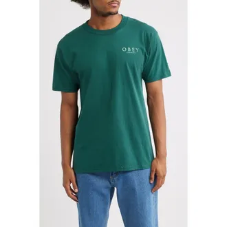 Obey Flores Robus Graphic T-Shirt in Rainforest at Nordstrom, Size Xx-Large