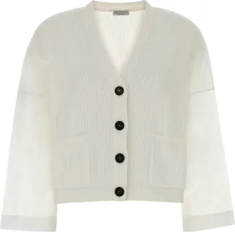 Brunello Cucinelli Brunello Cucinelli White Cotton Cardigan