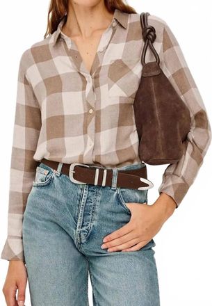 Rails Hunter Button Down Shirt In Dove Brown