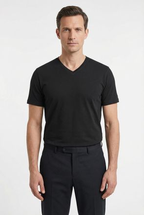 Marvelis V-Shirt MARVELIS, Herren, Gr. 4XL, schwarz, Jersey, Obermaterial: 100% Baumwolle, regular fit, V-Ausschnitt, Shirts V-Shirt, V-Ausschnitt, Doppelpack,