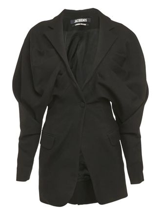 Jacquemus pleated wool blazer - Black