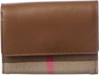 Burberry Check E-Canvas & Leather Card Case