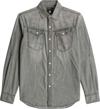 G-Star Arc 3D Slim Shirt - Heren - Spijkeroverhemden - Grijs - L - Katoen - Overhemden