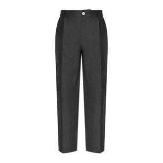 Jacquemus Suit Trousers, male, Gray, Size: M Pinstripe Pleated Trousers