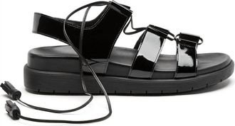 La Canadienne Womens Rambler Slip On Lace Up Slingback Sandals In Black