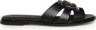 Pinko Milly 04 Slides - Dames - Sandalen - Zwart - 37 EU - Leer - Schoenen