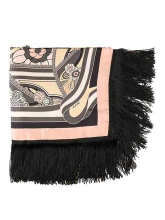 La DoubleJ Reversible Fringe Carre Scarf