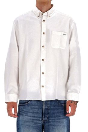 A.P.C. Relax Fit Cotton Piquet Shirt with Pocket