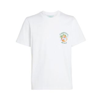 Casablanca T-Shirts, male, White, Size: 2XL Orbite Autour De LOrange T-Shirt