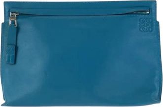 Loewe Pre-owned Clutches, male, Blue, Size: ONE SIZE Pre-owned Leather Clutch Bag