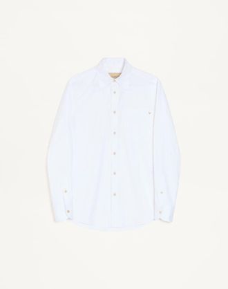 Valentino Camicia Valentino in oxford di cotone leggero con VGold Uomo BIANCO 38